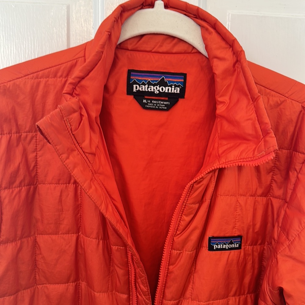 Patagonia Orange Coat size XL 14 Kids - Picture 4 of 6